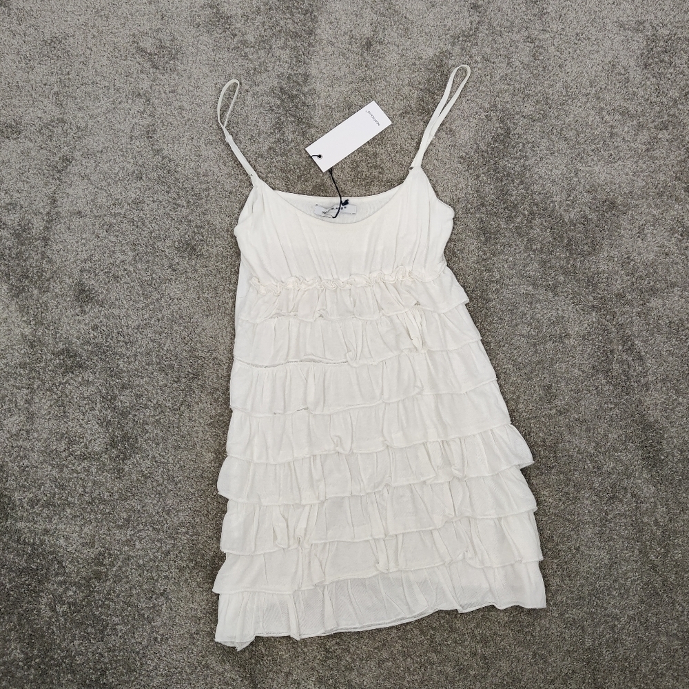 Northland White Tiered Sundress - Spaghetti Straps, Made in Italy, Romantic NEW